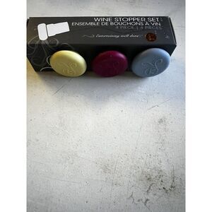 Fox Run Outset Silicone Wine Bottle Stoppers, Set‎ of 3 (B229)